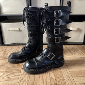 💀NEW💀 TUK ANARCHIC T2161, 5 Strap, 18 Eye, Industrial Goth Combat Boots ⭐️